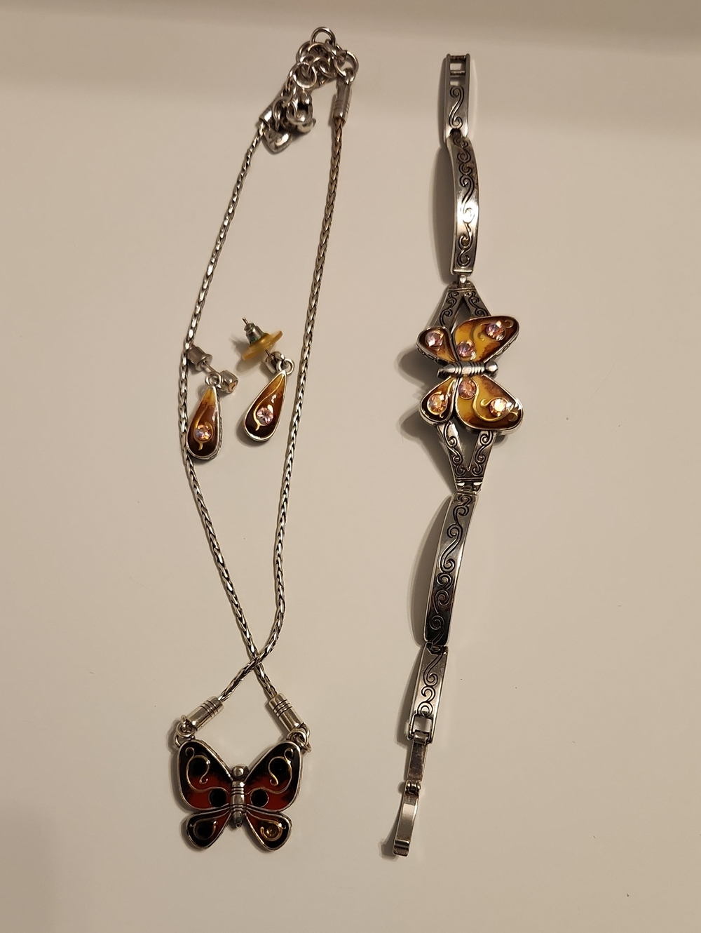 Brighton Papillon Set - Reversible Necklace Plus Bracelet and Earrings - Picture 2 of 2